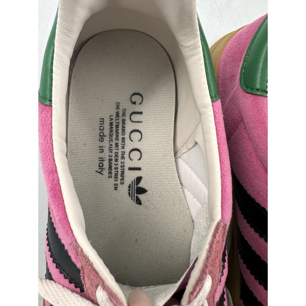 Adidas Women’s Gazelle Suede Bold Pink Black Stripes And Green Sz 8.5 /39 READ - Picture 13 of 13